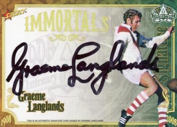 2008 NRL Centenary - Immortals Signature #IMSC5 Graeme Langlands Front